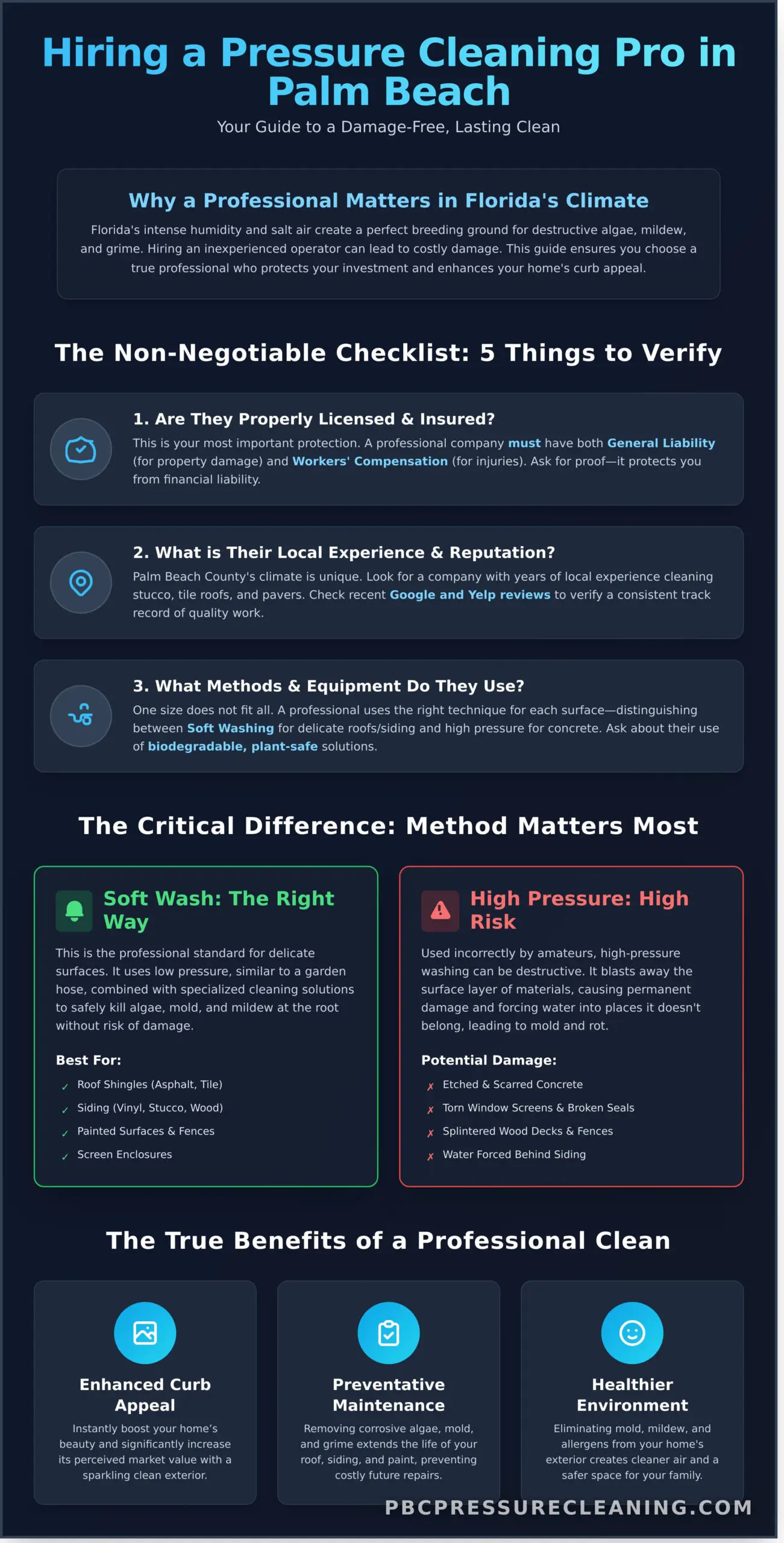 Choosing the Best Pressure Cleaning in Palm Beach: A Complete Guide Infographic