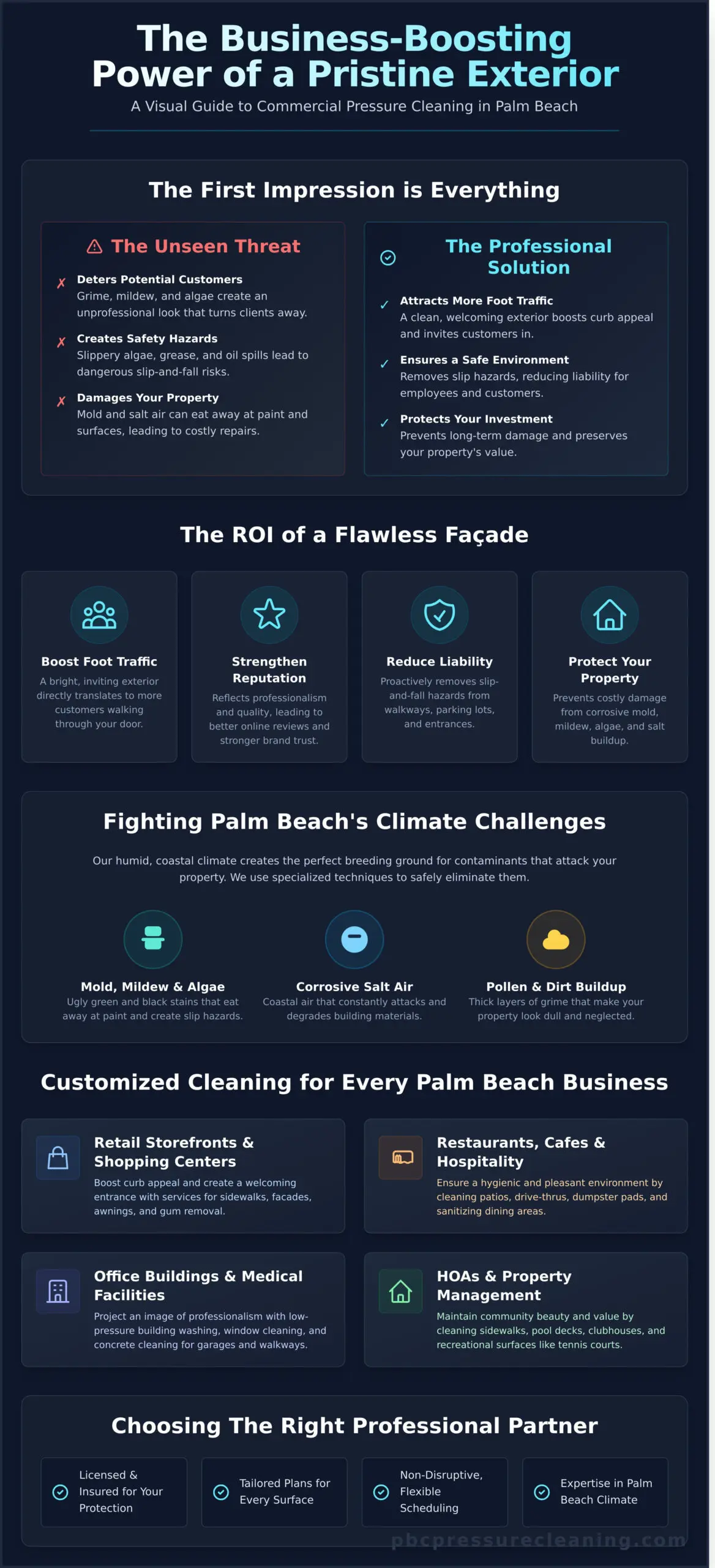 Commercial Pressure Cleaning in Palm Beach: Boost Your Business's Curb Appeal Infographic