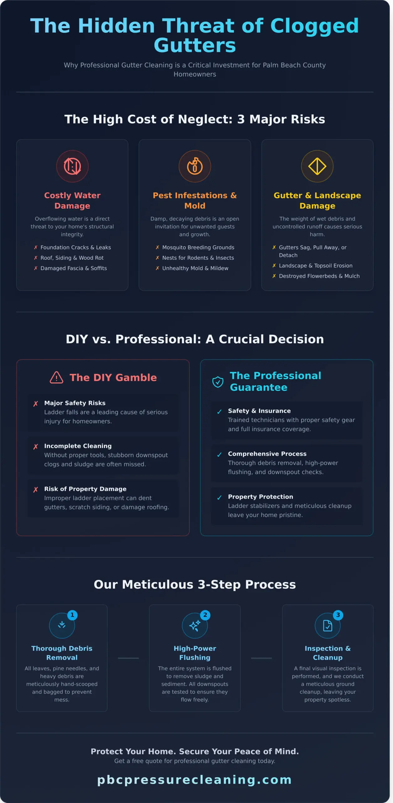 Professional Gutter Cleaning Near Me: A Palm Beach County Homeowner's Guide Infographic