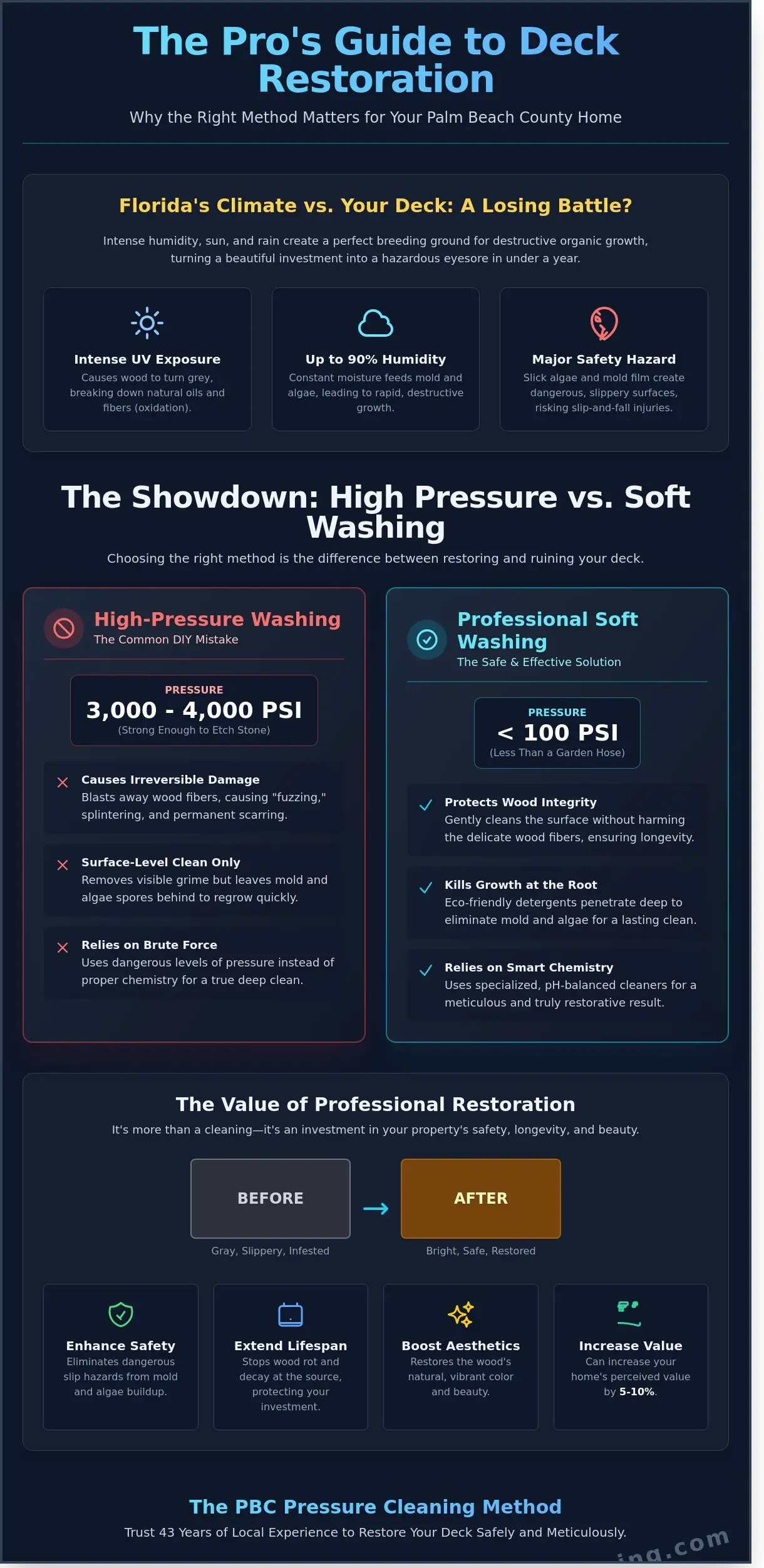 Professional Deck Cleaning Near Me: The Ultimate Guide to Restoring Your Outdoor Space Infographic