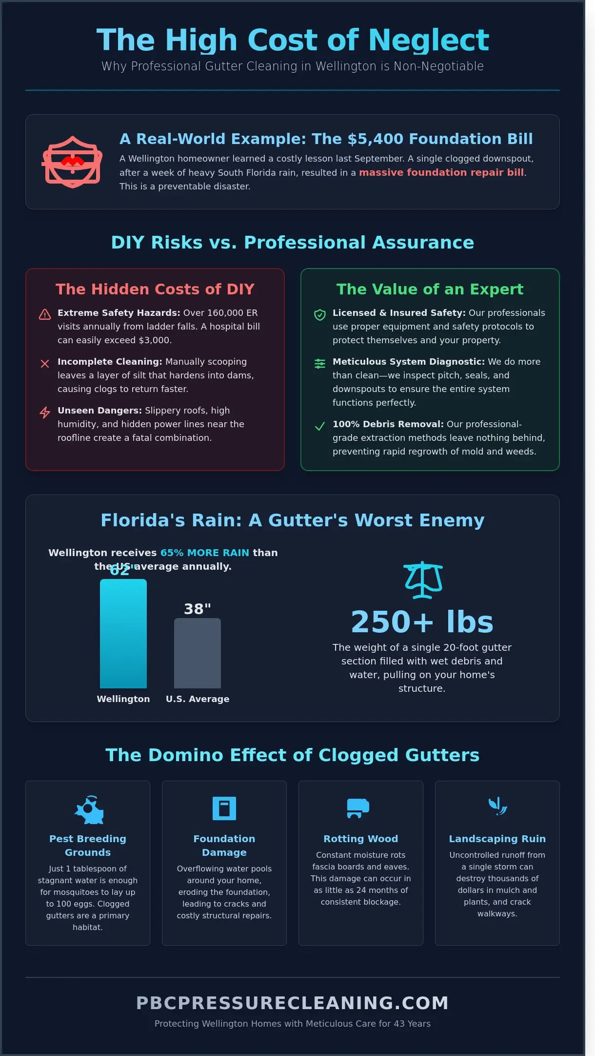 Professional Gutter Cleaning Services in Wellington, FL: Protect Your Home’s Foundation Infographic
