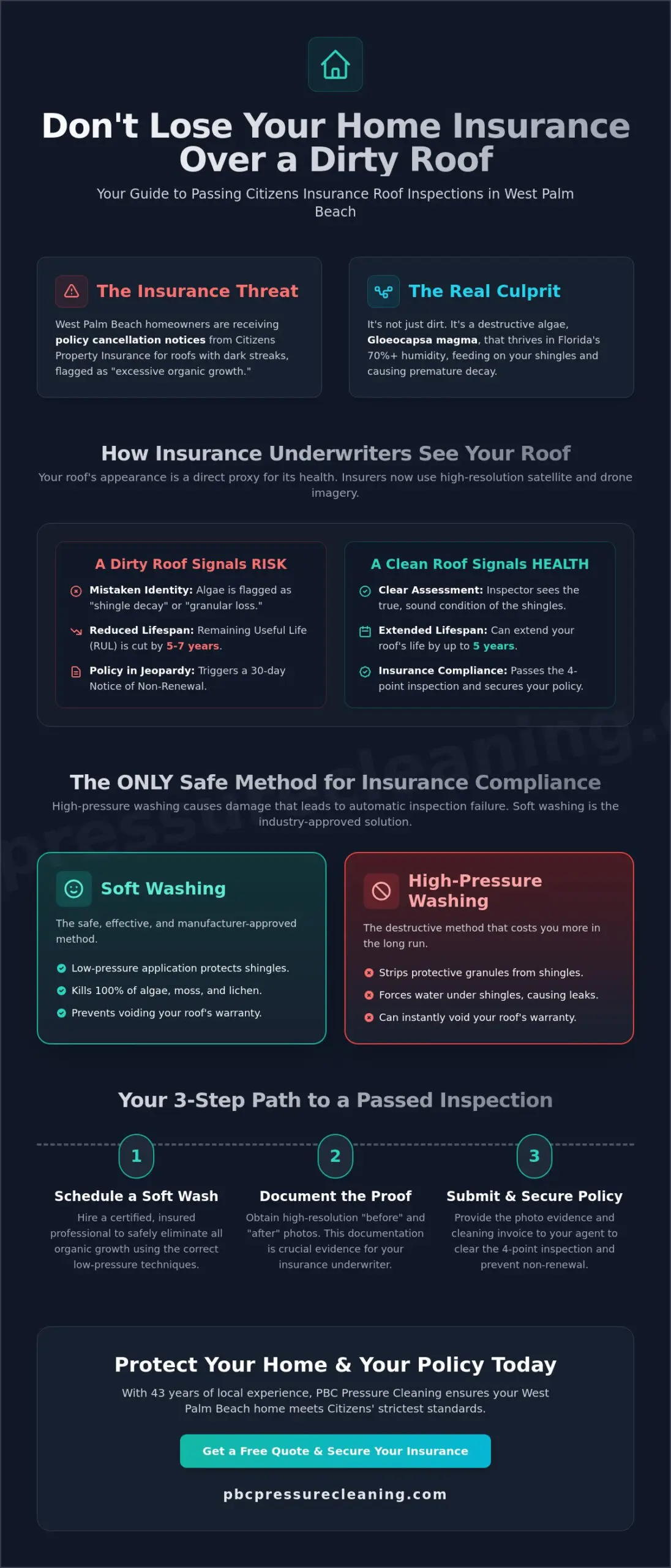 Roof Cleaning for Citizens Insurance Compliance in West Palm Beach: The Homeowner’s Guide