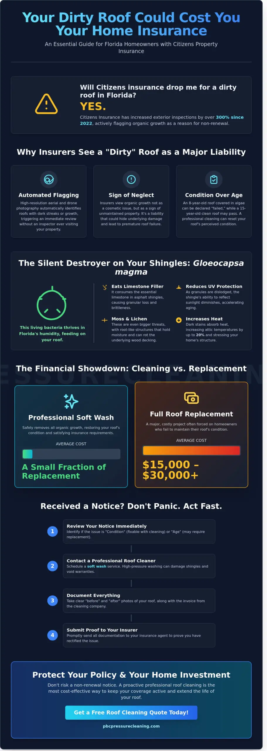 Will Citizens Insurance Drop Me for a Dirty Roof in Florida? What Homeowners Need to Know