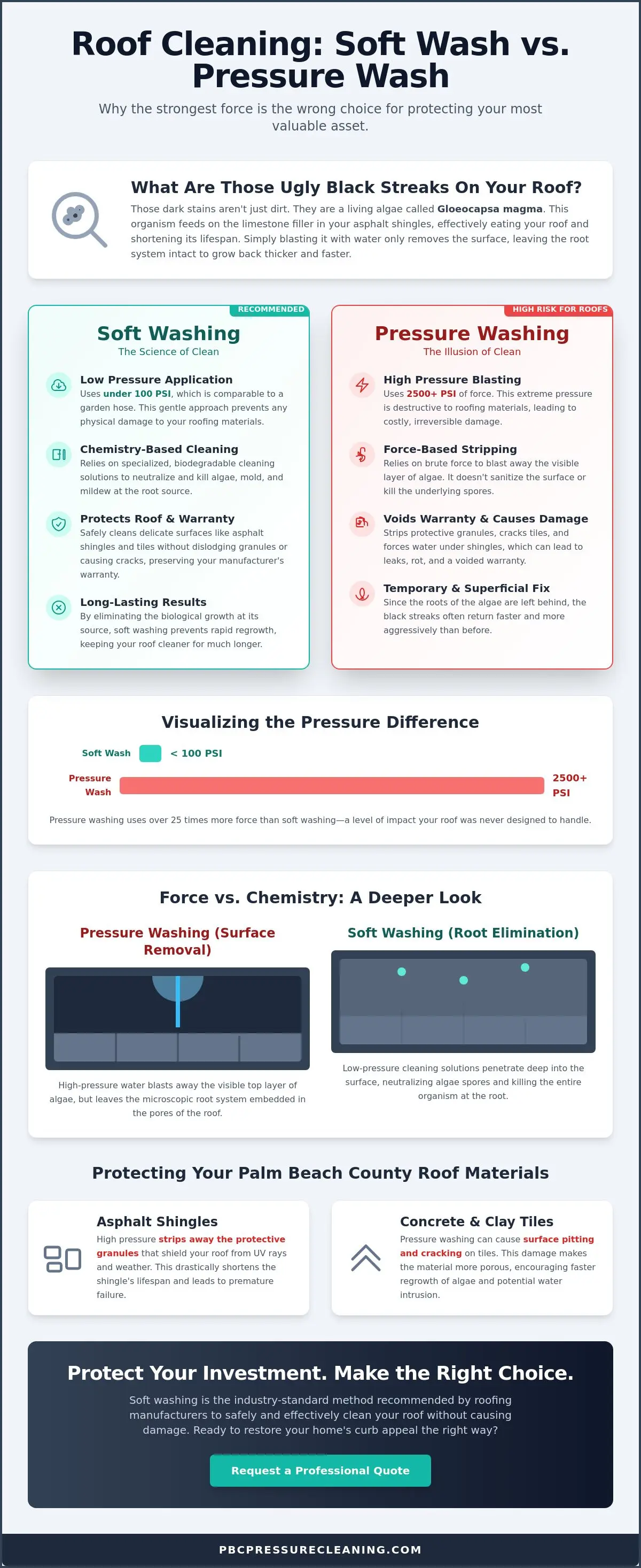Soft Wash Roof Cleaning vs. Pressure Washing: Which Is Best for Your Florida Home?