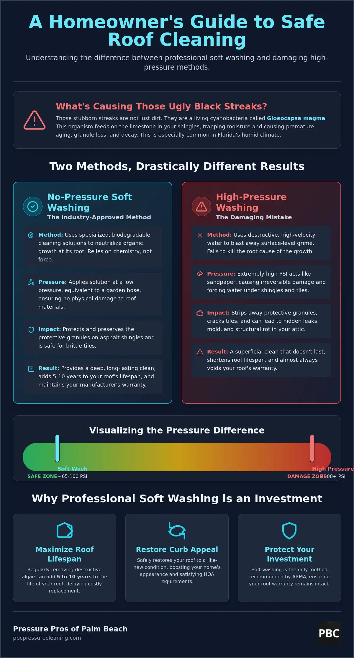 Why No Pressure Roof Cleaning is Best for Palm Beach Homes
