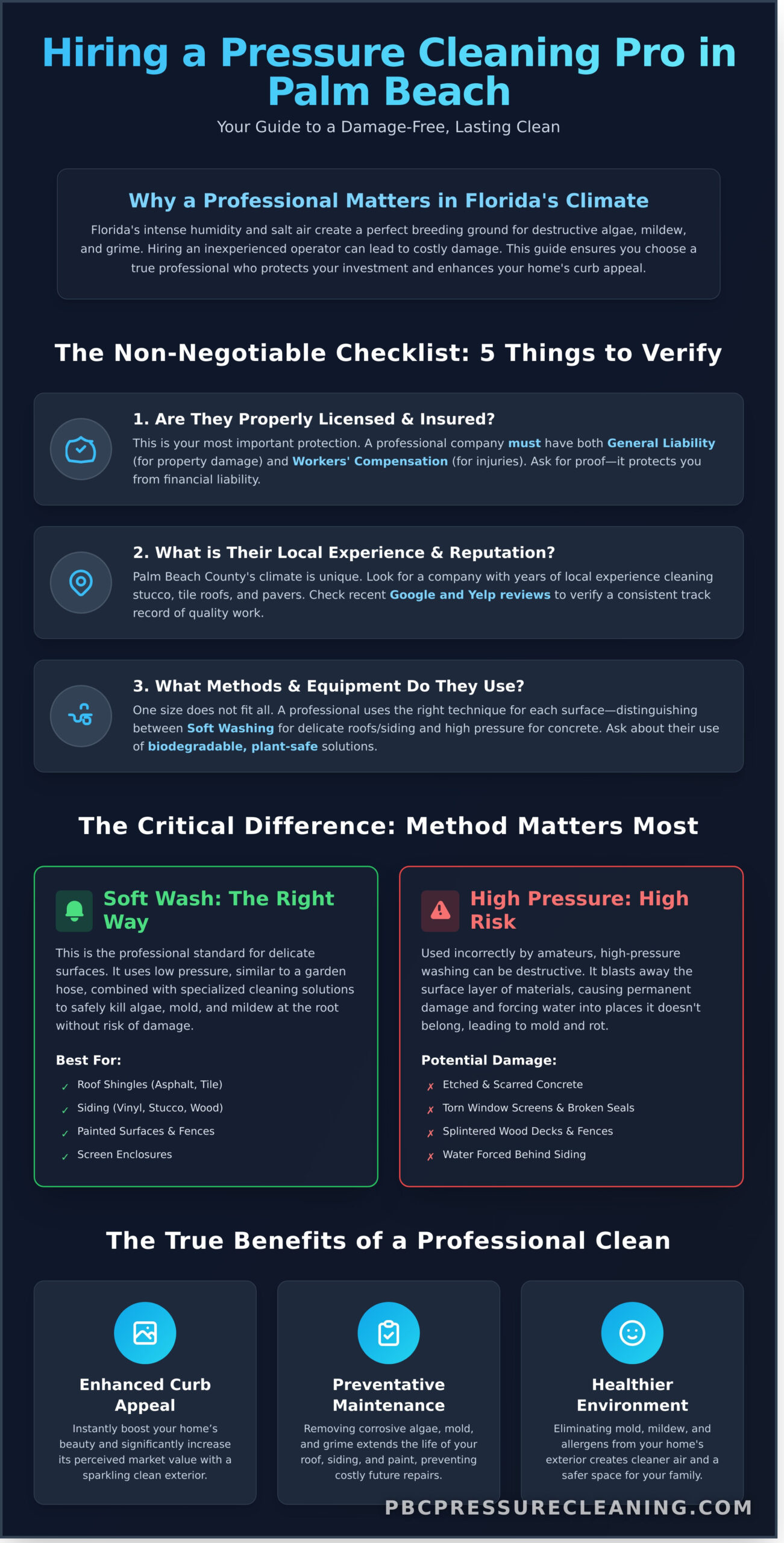 Choosing the Best Pressure Cleaning in Palm Beach: A Complete Guide - Infographic