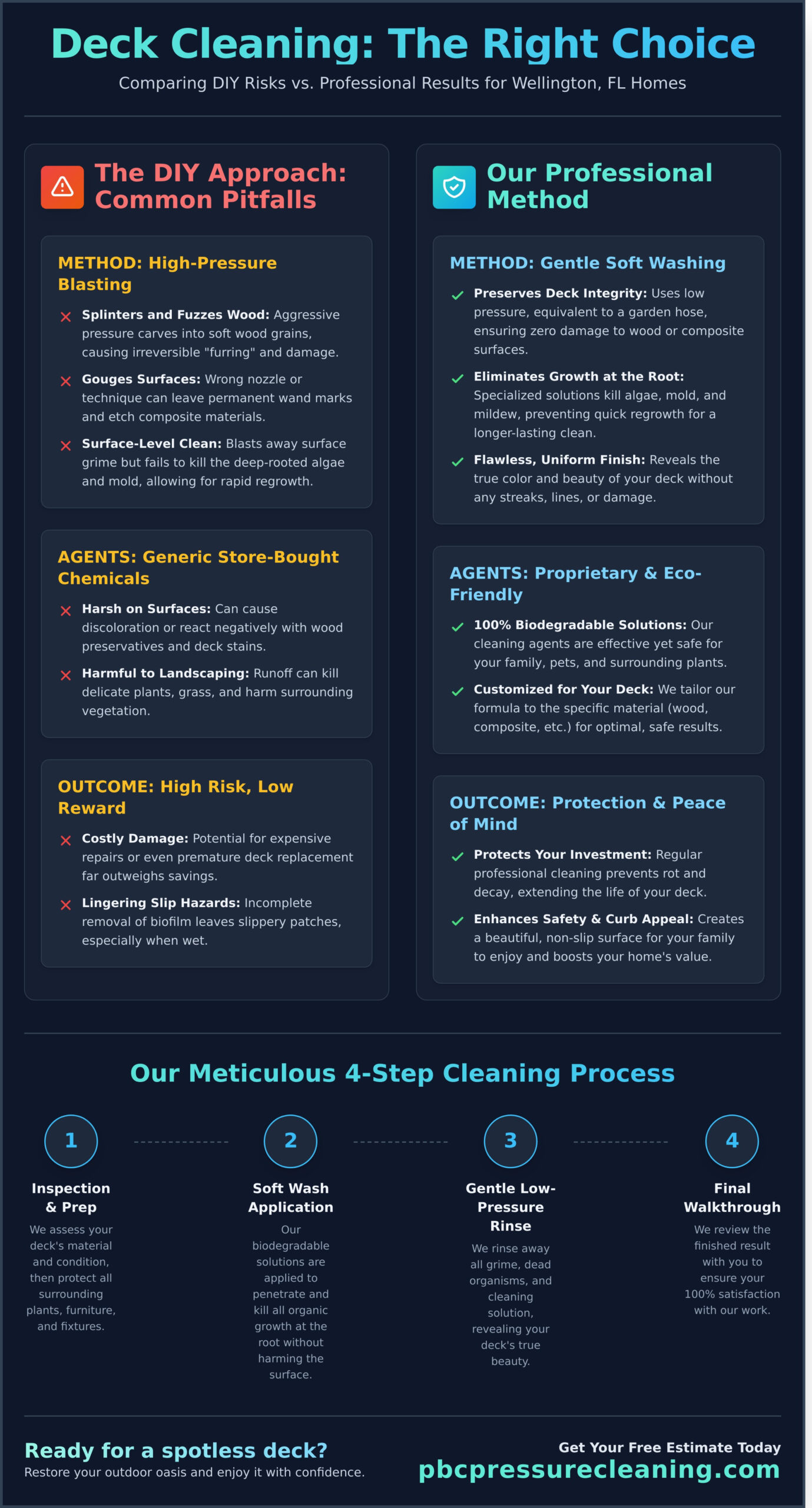 Expert Deck Cleaning in Wellington, FL: Restore Your Outdoor Space - Infographic