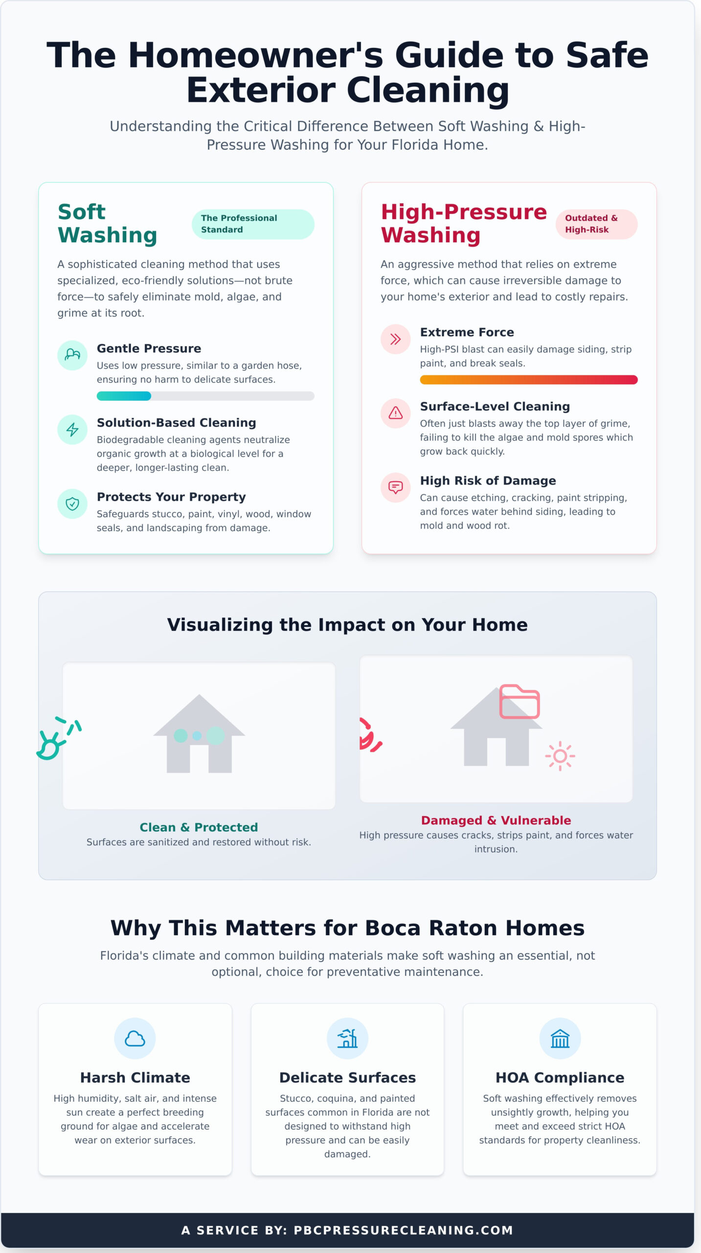Professional House Washing in Boca Raton: Restore Your Home’s Curb Appeal - Infographic