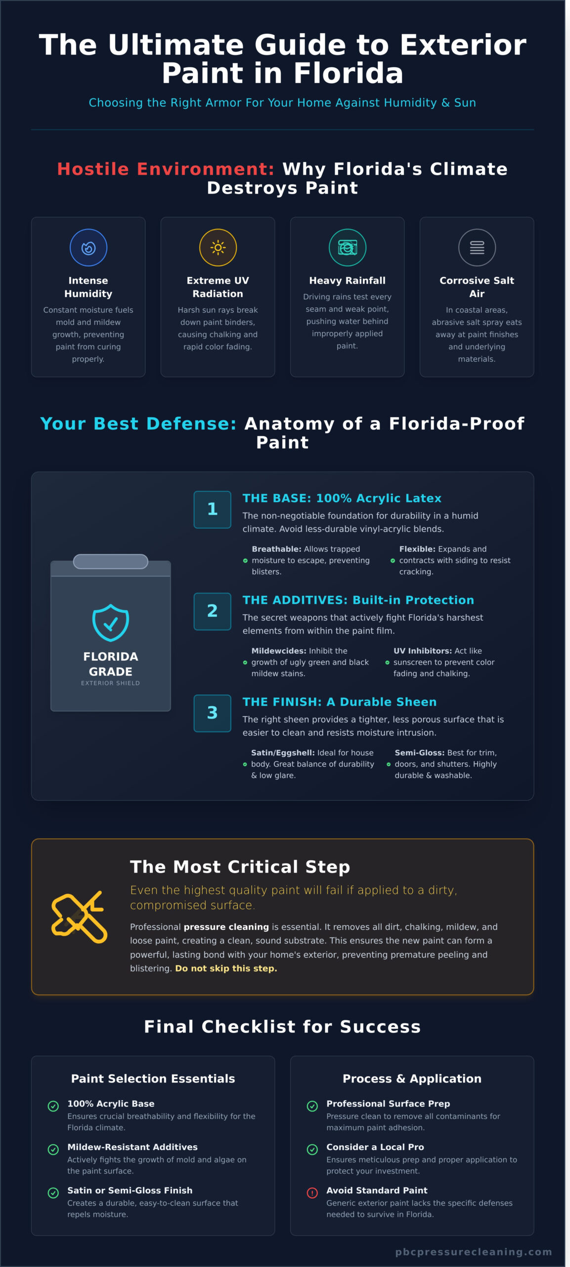 The Best Exterior Paint for Florida Humidity: A 2026 Homeowner’s Guide - Infographic
