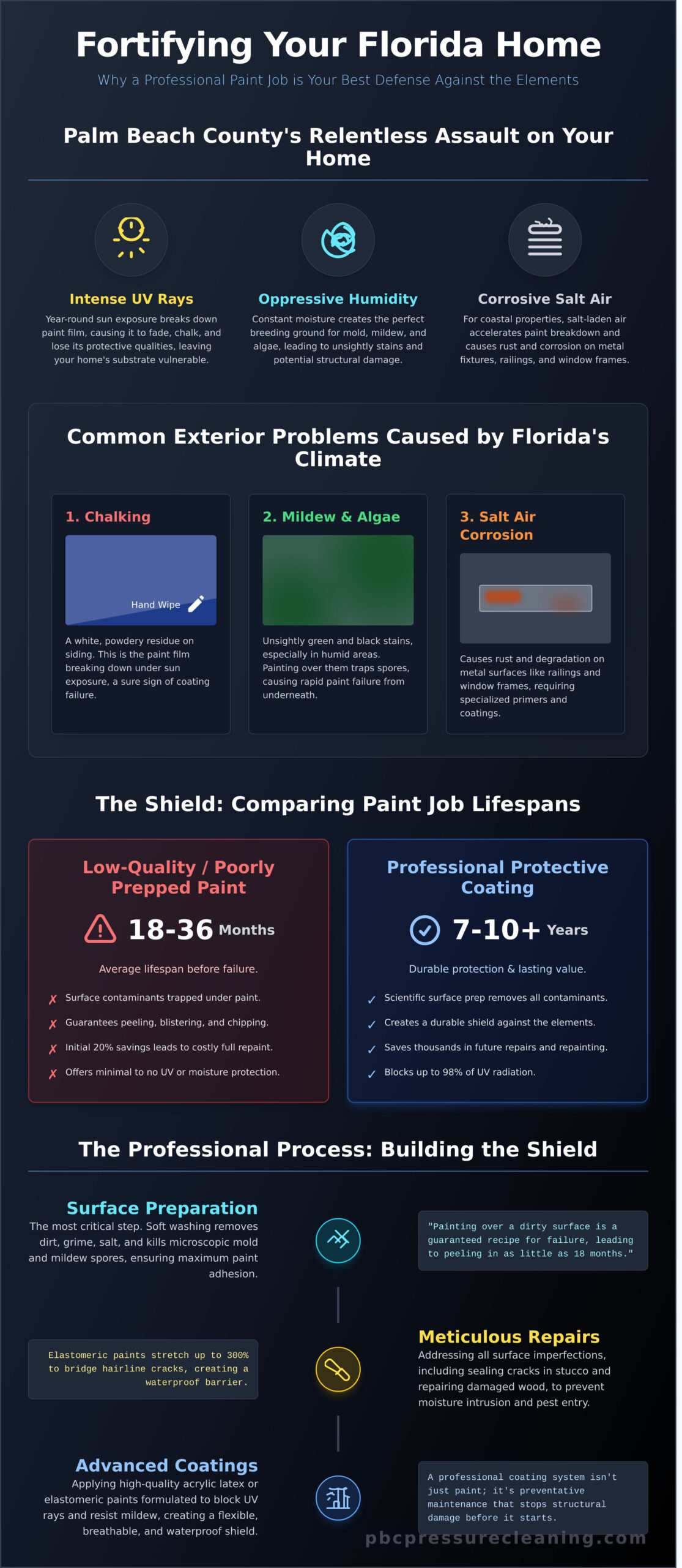 Professional Painters in Palm Beach County: The Ultimate Guide to Exterior Home Protection (2026) - Infographic