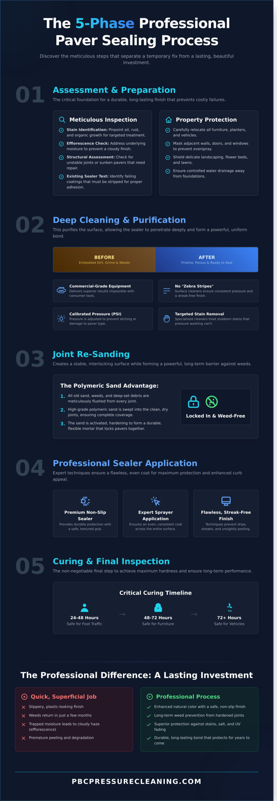 The Professional Paver Sealing Process: A Step-by-Step Guide - Infographic