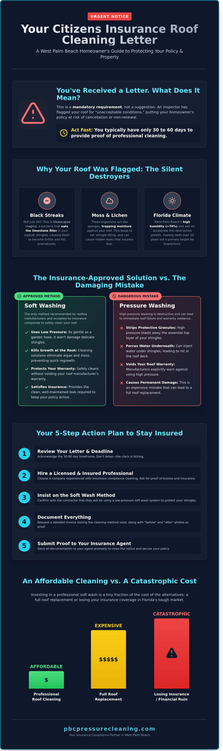 Received a Citizens Insurance Roof Cleaning Letter in West Palm Beach? Here’s How to Keep Your Coverage