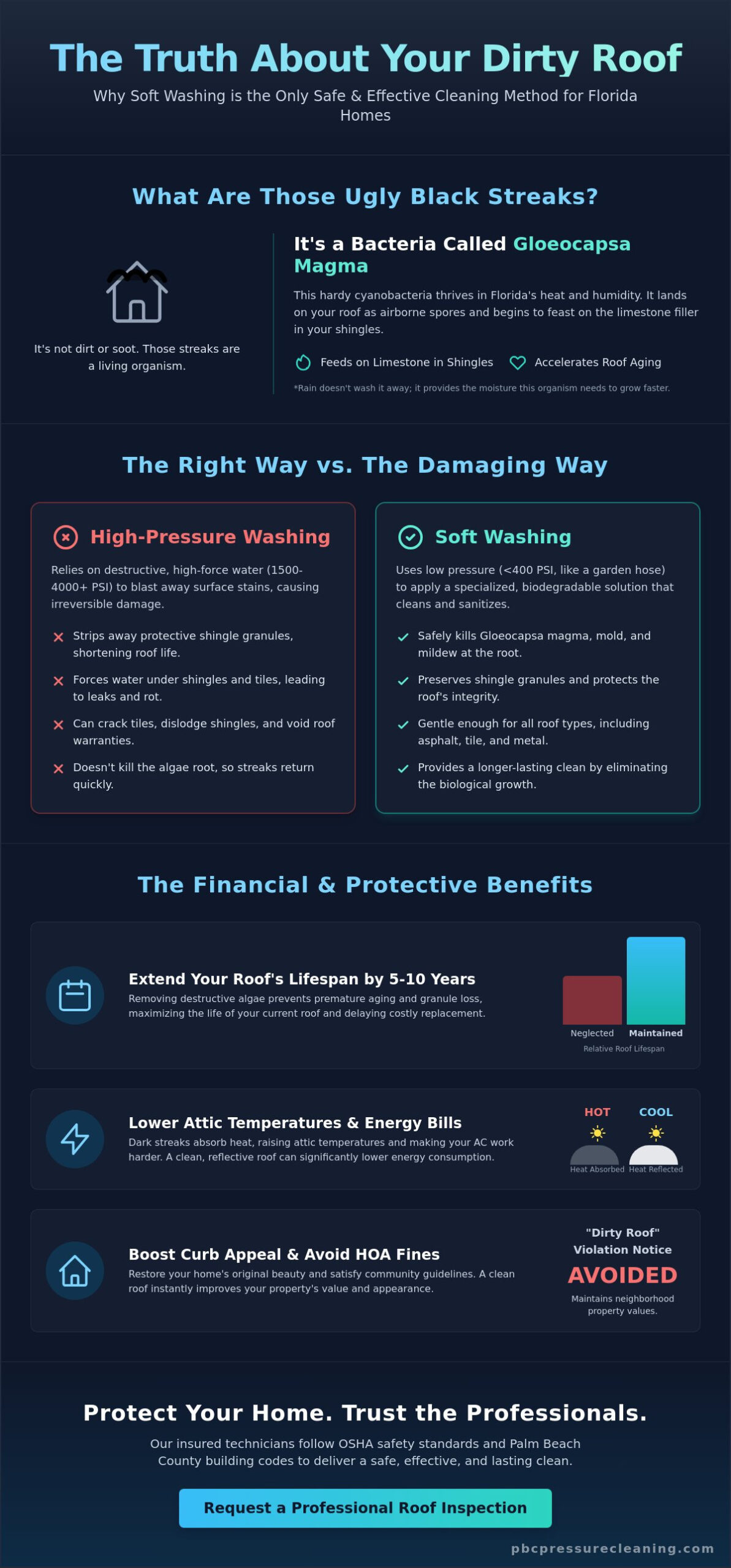 The Top Benefits of Soft Wash Roof Cleaning for Florida Homeowners